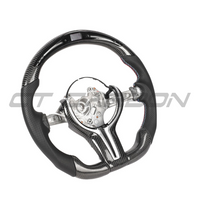 BMW FXX CARBON FIBRE / LEATHER / LED FLAT BOTTOM CUSTOM STEERING WHEEL