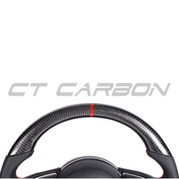 AUDI B8.5 & 8V PRE-FACELIFT CARBON FIBRE / LEATHER FLAT BOTTOM CUSTOM STEERING WHEEL