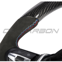 BMW FXX CARBON FIBRE & ALCANTARA FLAT BOTTOM CUSTOM STEERING WHEEL