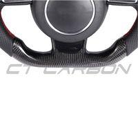 AUDI B8.5 & 8V PRE-FACELIFT CARBON FIBRE / LEATHER FLAT BOTTOM CUSTOM STEERING WHEEL