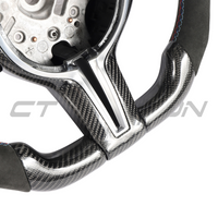 BMW FXX CARBON FIBRE & ALCANTARA FLAT BOTTOM CUSTOM STEERING WHEEL