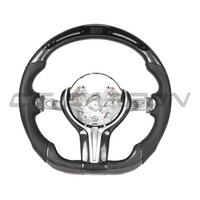 BMW FXX CARBON FIBRE / LEATHER / LED FLAT BOTTOM CUSTOM STEERING WHEEL