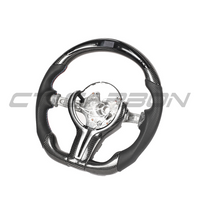 BMW FXX CARBON FIBRE / LEATHER / LED FLAT BOTTOM CUSTOM STEERING WHEEL