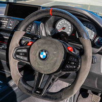 BMW Gxx LCI CARBON FIBRE / ALCANTARA FLAT BOTTOM CUSTOM STEERING WHEEL