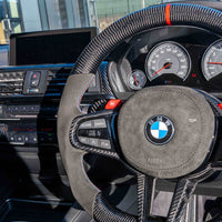 BMW Gxx LCI CARBON FIBRE / ALCANTARA FLAT BOTTOM CUSTOM STEERING WHEEL