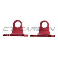 LAND ROVER DEFENDER L663 90/110/130 RED ALLUMINIUM TOW HOOKS