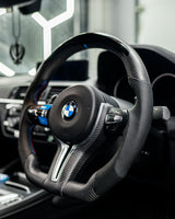 BMW Fxx M CAR MATTE CARBON FIBRE STEERING WHEEL TRIM