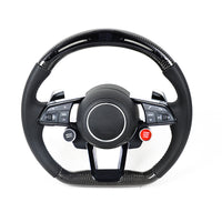 AUDI R8/TT CARBON FIBRE / LEATHER  LED CUSTOM FLAT BOTTOM STEERING WHEEL