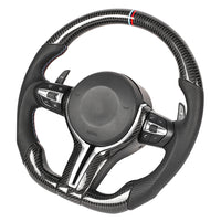 BMW FXX CARBON FIBRE / LEATHER FLAT BOTTOM CUSTOM STEERING WHEEL