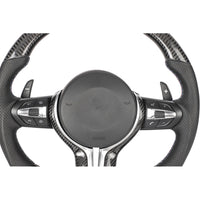 BMW FXX CARBON FIBRE / LEATHER FLAT BOTTOM CUSTOM STEERING WHEEL