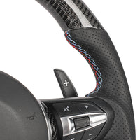 BMW FXX CARBON FIBRE / LEATHER FLAT BOTTOM CUSTOM STEERING WHEEL