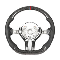 BMW FXX CARBON FIBRE & LEATHER FLAT BOTTOM CUSTOM STEERING WHEEL