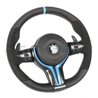 VOLANT PERSONNALISÉ BMW FXX EN CUIR / ALCANTARA / FOND PLAT