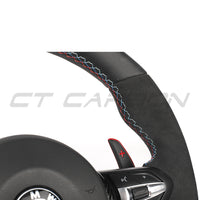 VOLANT PERSONNALISÉ BMW FXX EN CUIR / ALCANTARA / FOND PLAT