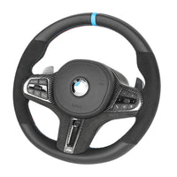 BMW Gxx ALCANTARA/LEATHER FLAT BOTTOM CUSTOM STEERING WHEEL