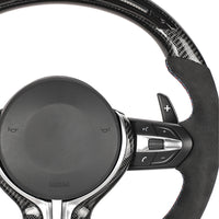 BMW FXX CARBON FIBRE / LEATHER / LED FLAT BOTTOM CUSTOM STEERING WHEEL