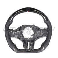 BMW Gxx CARBON FIBRE / LEATHER / LED FLAT BOTTOM CUSTOM STEERING WHEEL