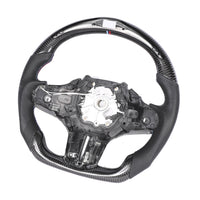 BMW Gxx CARBON FIBRE / LEATHER / LED FLAT BOTTOM CUSTOM STEERING WHEEL