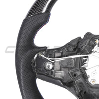 BMW Gxx CARBON FIBRE / LEATHER / LED FLAT BOTTOM CUSTOM STEERING WHEEL