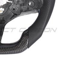 BMW Gxx CARBON FIBRE / LEATHER / LED FLAT BOTTOM CUSTOM STEERING WHEEL