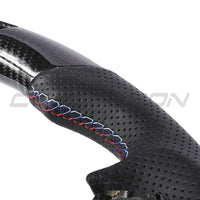 BMW Gxx CARBON FIBRE / LEATHER / LED FLAT BOTTOM CUSTOM STEERING WHEEL