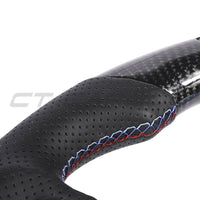 BMW Gxx CARBON FIBRE / LEATHER / LED FLAT BOTTOM CUSTOM STEERING WHEEL