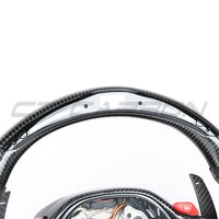 BMW Gxx LCI CARBON FIBRE / ALCANTARA / LED FLAT BOTTOM CUSTOM STEERING WHEEL