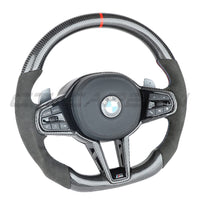 BMW Gxx LCI CARBON FIBRE / ALCANTARA FLAT BOTTOM CUSTOM STEERING WHEEL