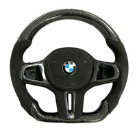 BMW Gxx CARBON FIBRE / ALCANTARA FLAT BOTTOM CUSTOM STEERING WHEEL