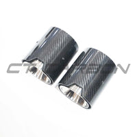 BMW F40/F44 135i & 235i CARBON FIBRE EXHAUST TIPS - CHROME (SET OF 2)