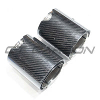 BMW F40/F44 135i & 235i CARBON FIBRE EXHAUST TIPS - CHROME (SET OF 2)